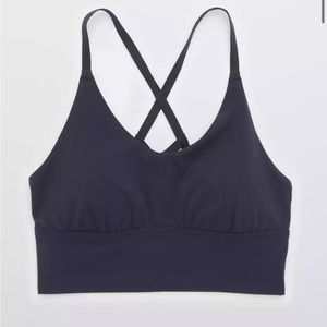OFFLINE By Aerie Real Me Strappy Back Sports Bra, M, Steel Blue